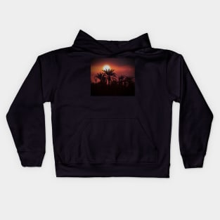 Sunset View In The Palm Forest Kids Hoodie